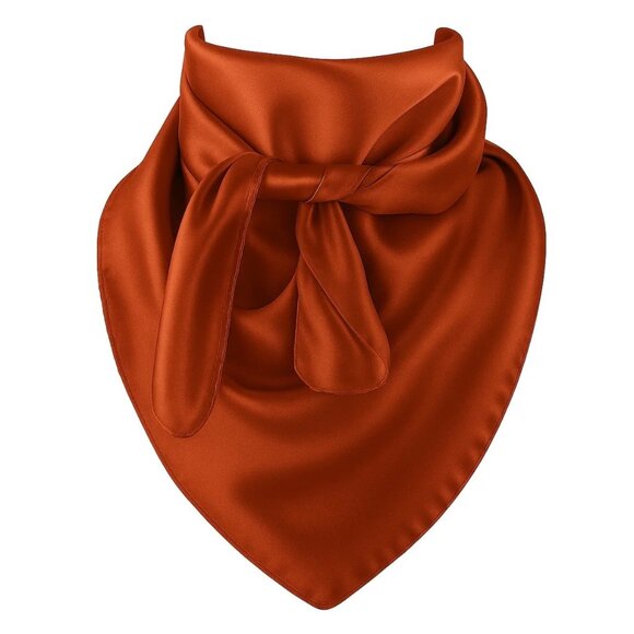 Boutique Accessories - Rust Wild Rag Scarf 35x35 Satin Western Cowgirl Cowboy Bandana